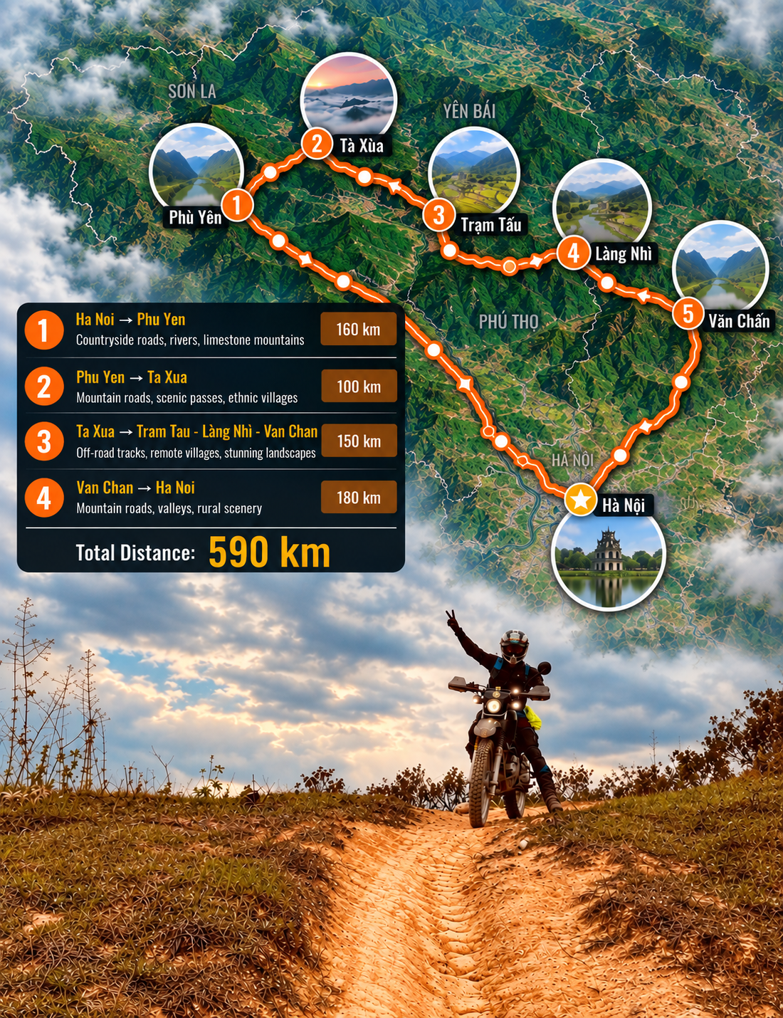 Ta Xua – Tram Tau route map