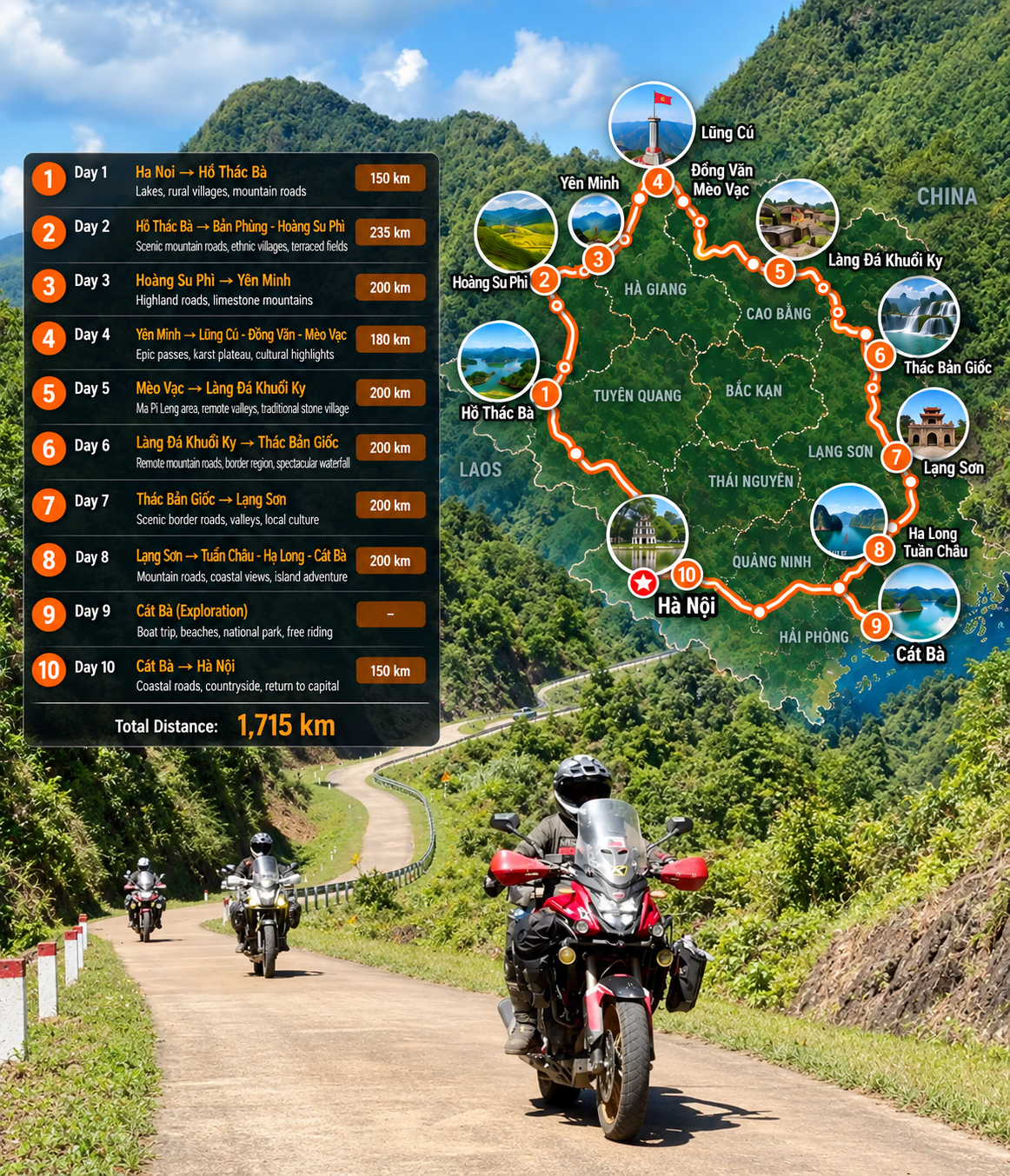 Ha Noi – Ha Giang Loop – Ha Long Bay route map